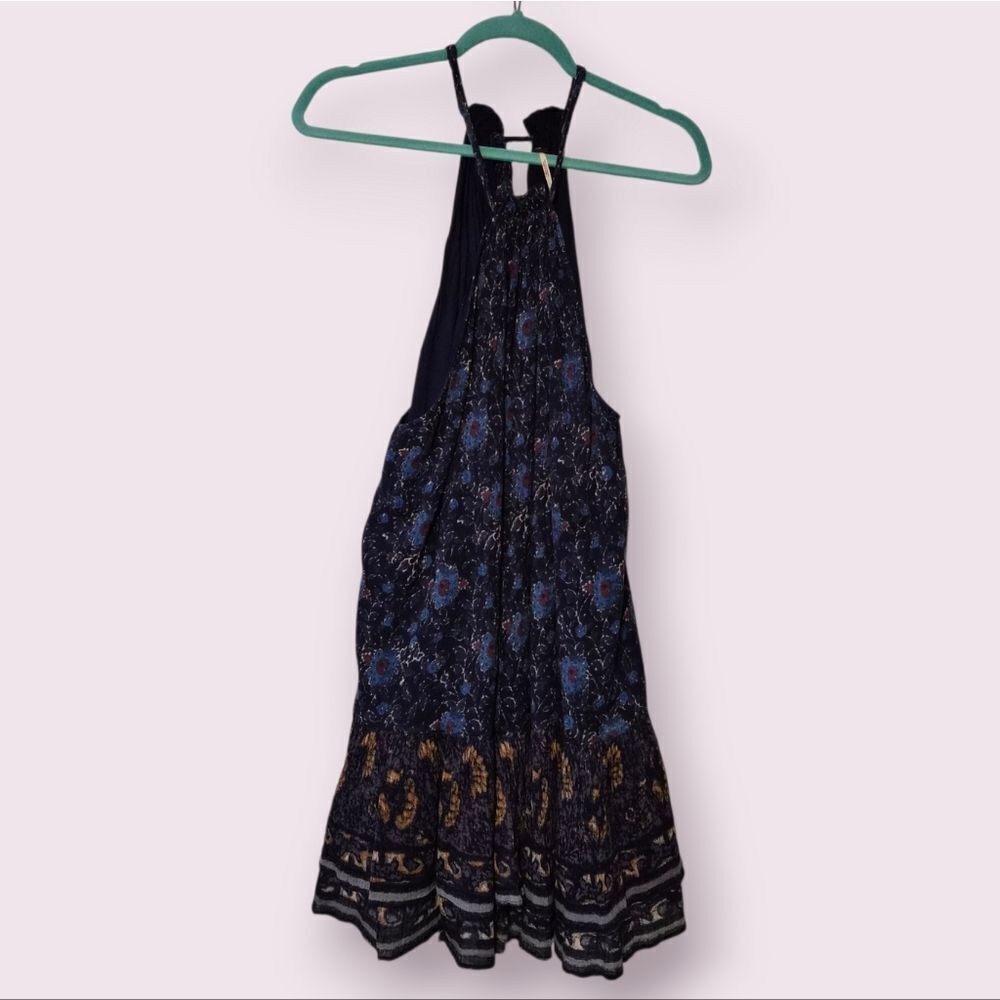 Free People Lyla Mini Romantic Cottagecore Boho Dress Blue Large L | EUC